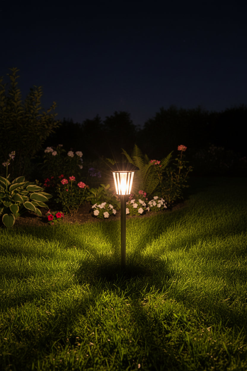 66 LED Solar Flame Lawn Light — Garden Stake