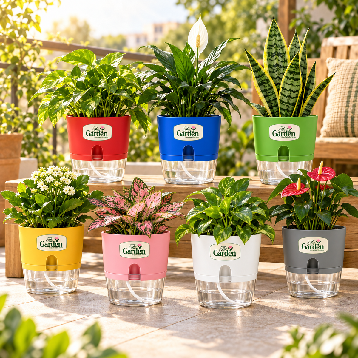 Self-Watering Plant Pot with Water Reservoir — Small 4.5 inch