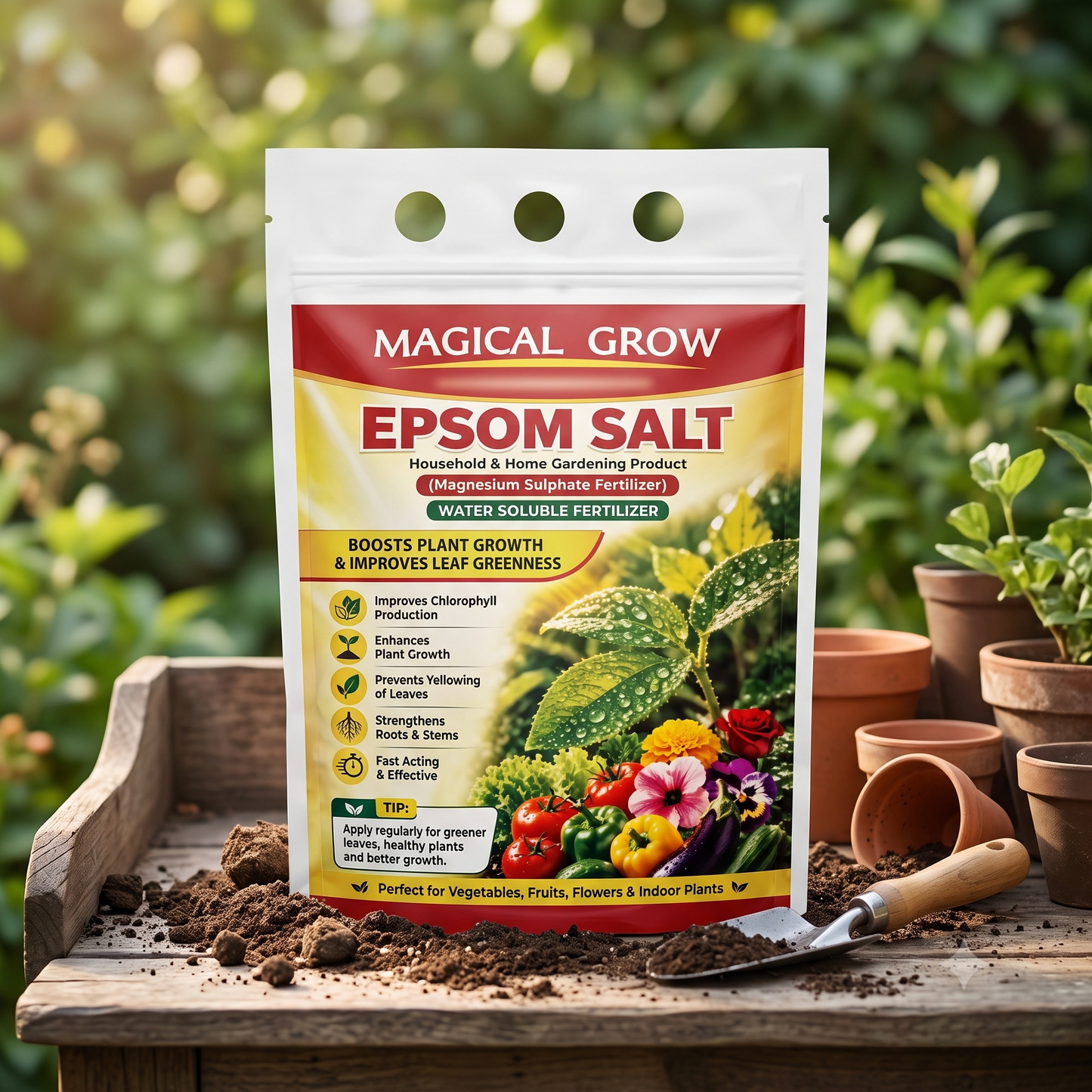Magical Grow Epsom Salt Magnesium Sulphate Fertilizer - 1 kg
