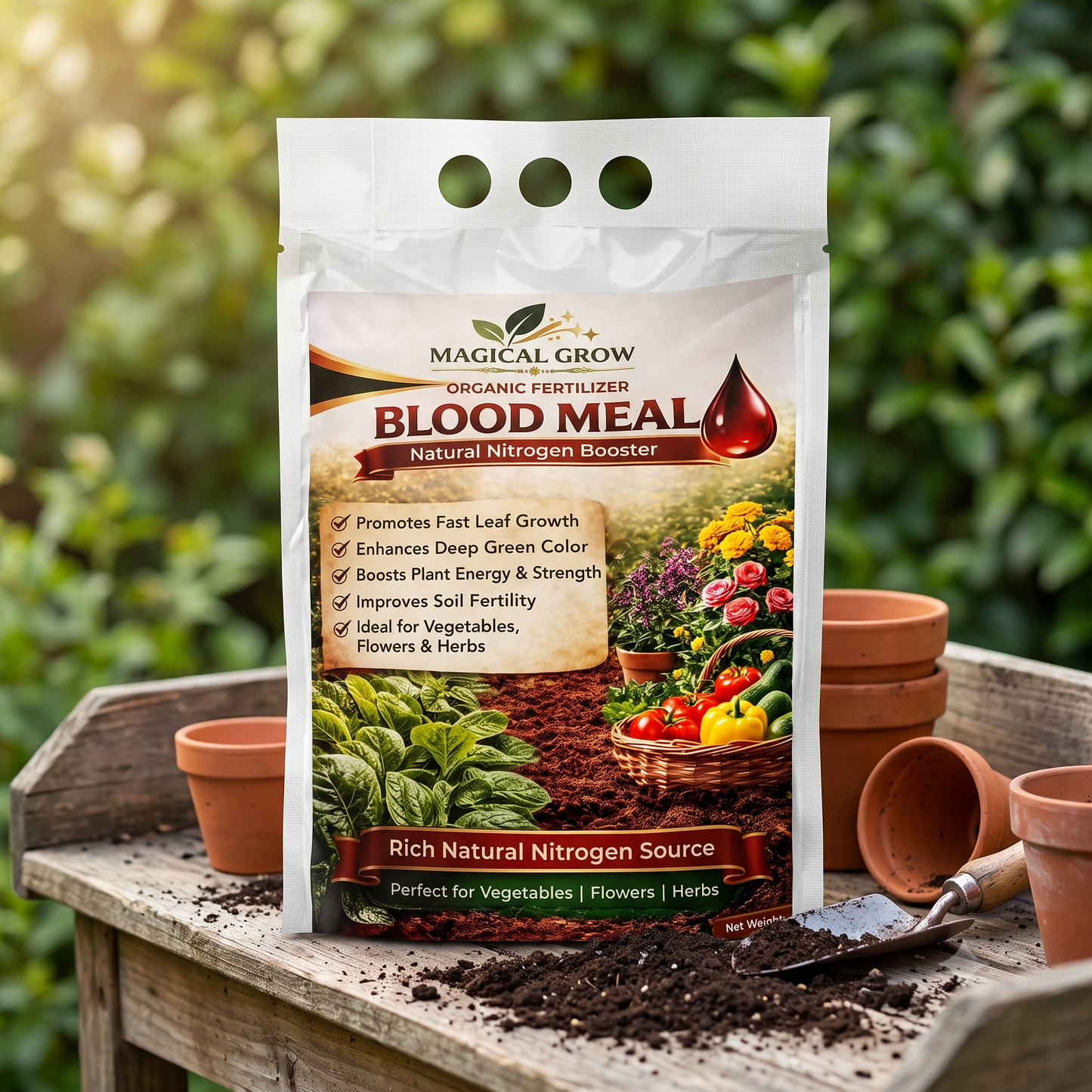 Magical Grow Blood Meal Natural Nitrogen Booster - 1 kg