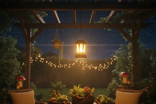 LED Retro Solar Camping Lantern — Portable