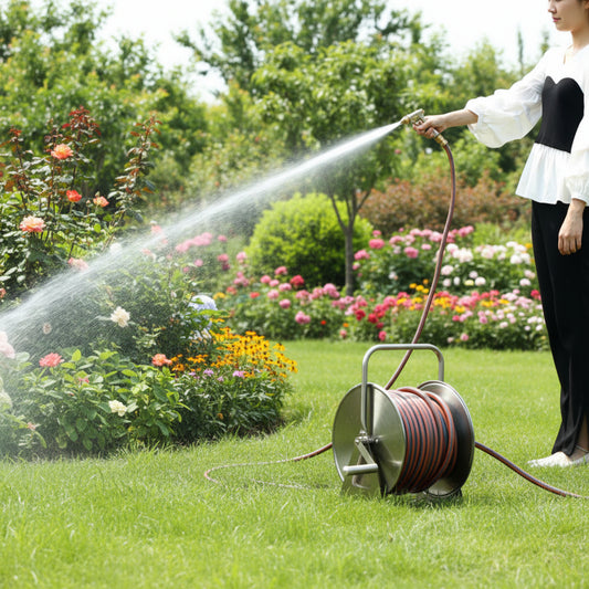 Premium Stainless Steel Hose Reel — 30m x 1/2"