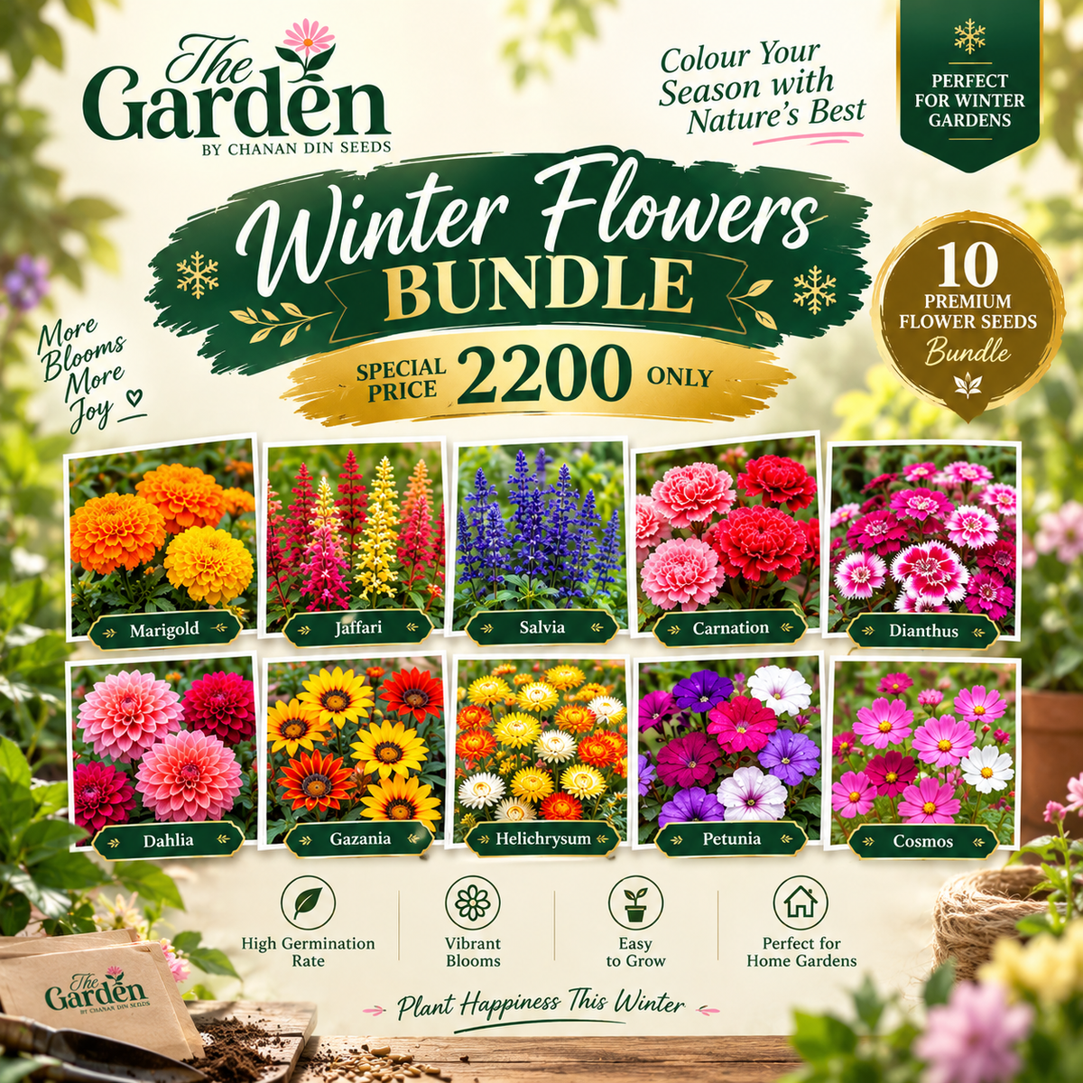 Winter Flower Seed Bundle — 10 Packets